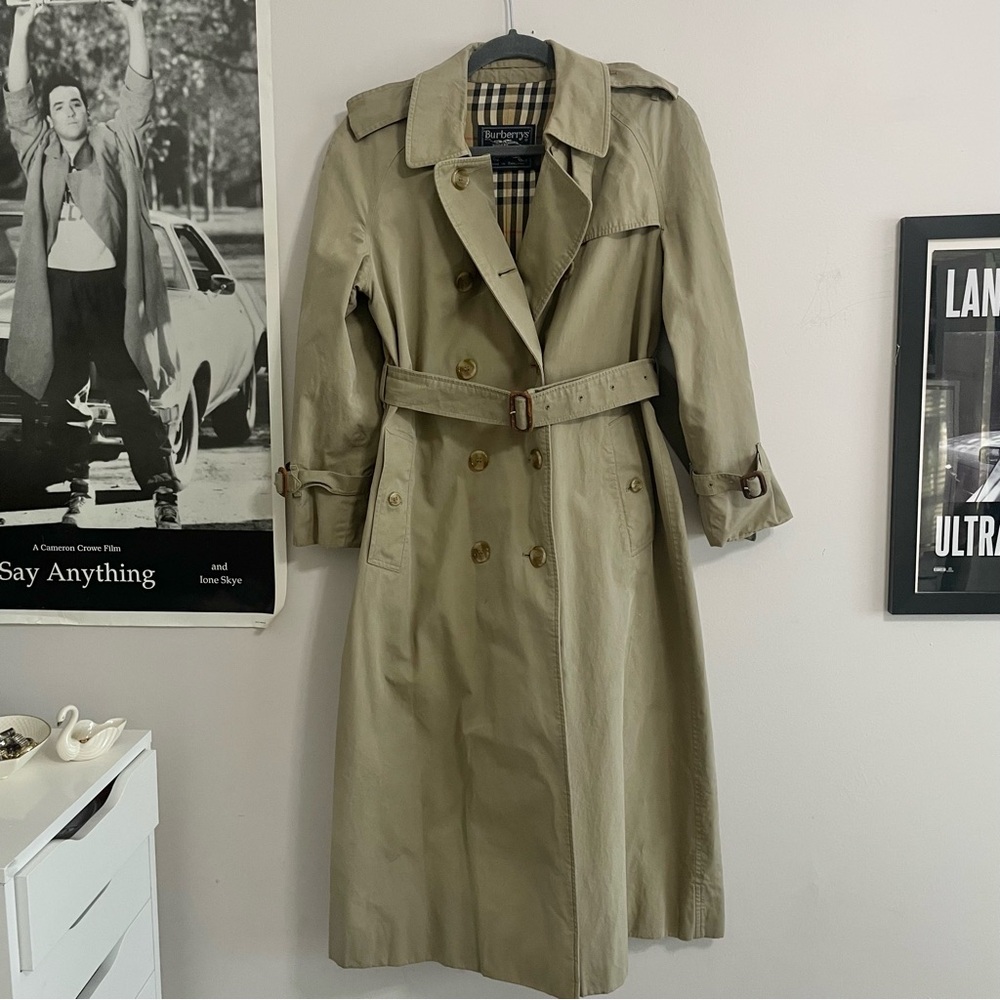 Vintage Original Burberry Tan Long Castleford Trench Coat